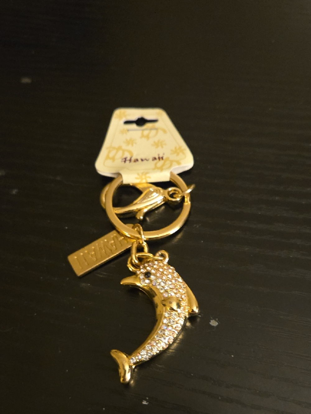 Hawaii Gold Dolphin Key & Card Holder Charm